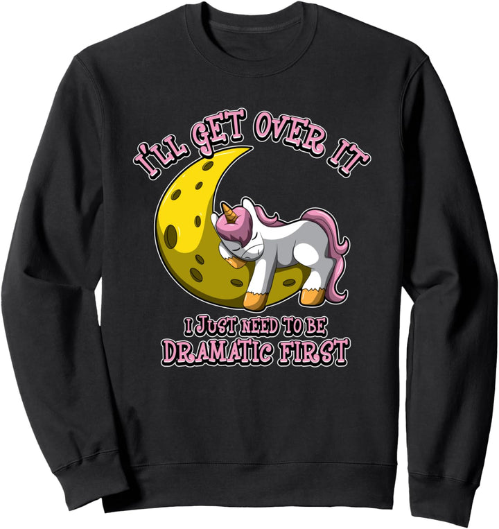 Drama Einhorn Schläft Auf Mondsichel - Sprüche Sweatshirt