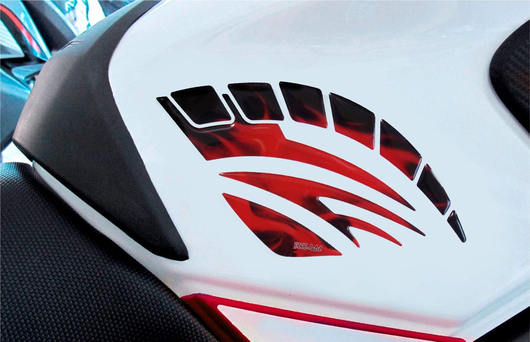 BIKE-label Tankpad Seitentank Motorrad Aufkleber Red Flammen 810010