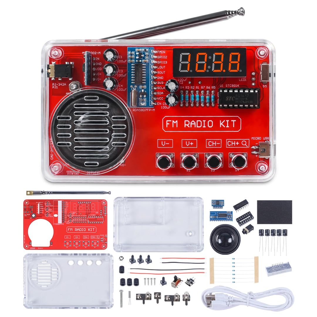 PEMENOL Löten Praxis Kit, DIY FM Radio Löt Bausatz mit USB Digital Display Elektronische Kits für St