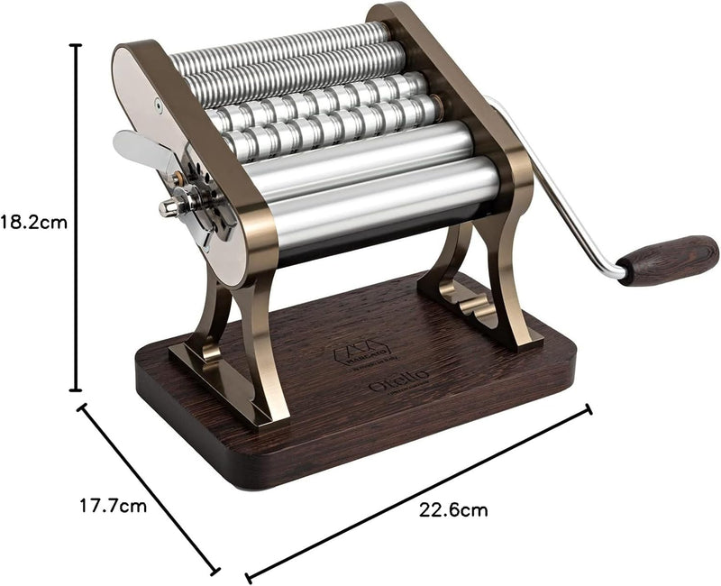 Marcato OT21-150-CHS Nudelmaschine, Aluminium und Holz, Champagner