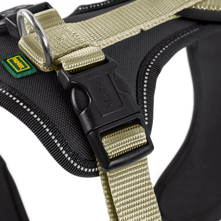 HUNTER NEOPREN Hundegeschirr, Nylon, gepolstert mit Neopren, M/2 58 - 72 cm, oliv/schwarz oliv/schwa