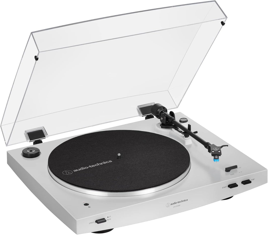 Audio-Technica LP3XBTWH Kabelloser Automatischer Plattenspieler Weiss White Bluetooth Single, White