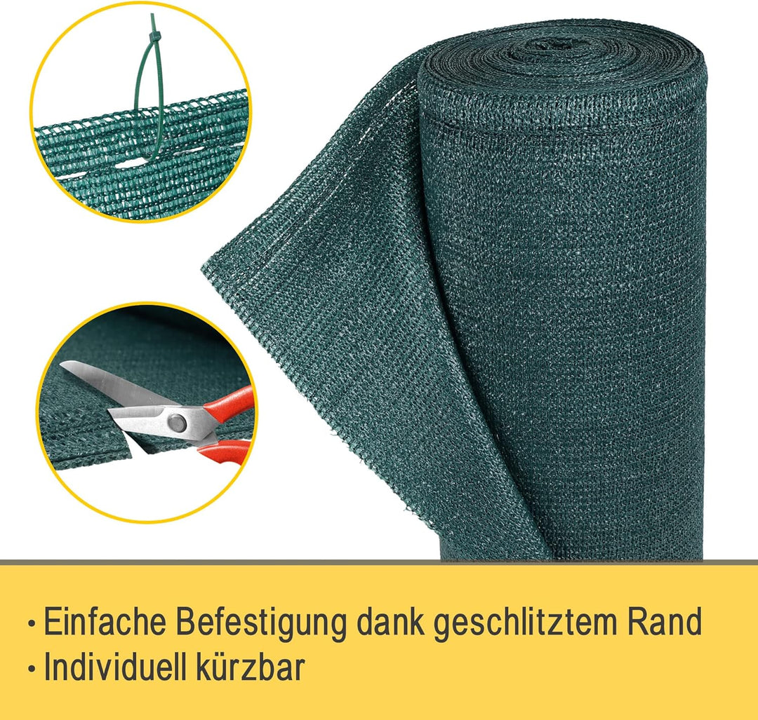 Sol Royal Schattennetz 10m x 1,5m Schattiergewebe 165g/m² – Blickdichter Sonnenschutz mit UV-Schutz