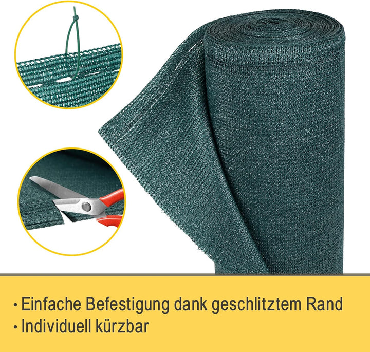 Sol Royal Schattennetz 10m x 1,5m Schattiergewebe 165g/m² – Blickdichter Sonnenschutz mit UV-Schutz
