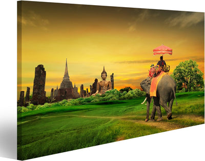 Bild auf Leinwand Sunset Thai Landschaft Thailand Wandbild Poster Kunstdruck Bilder Format: 100x57cm