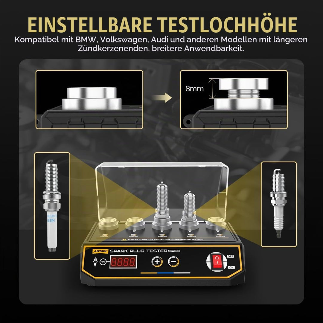 AUTOOL SPT360 Auto Zündkerze Tester, Kfz Zündkerzendetektor Zündkerzen-Systemanalysator mit 5 einste