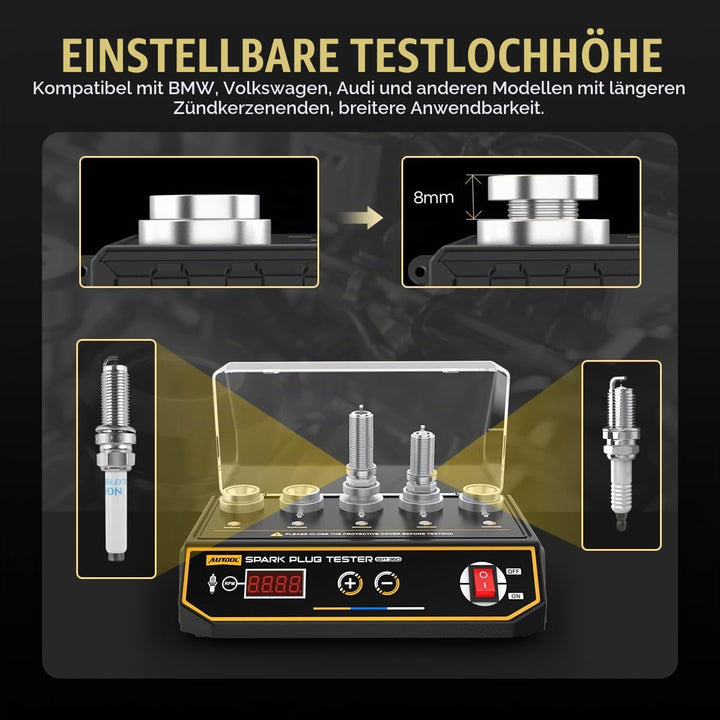 AUTOOL SPT360 Auto Zündkerze Tester, Kfz Zündkerzendetektor Zündkerzen-Systemanalysator mit 5 einste