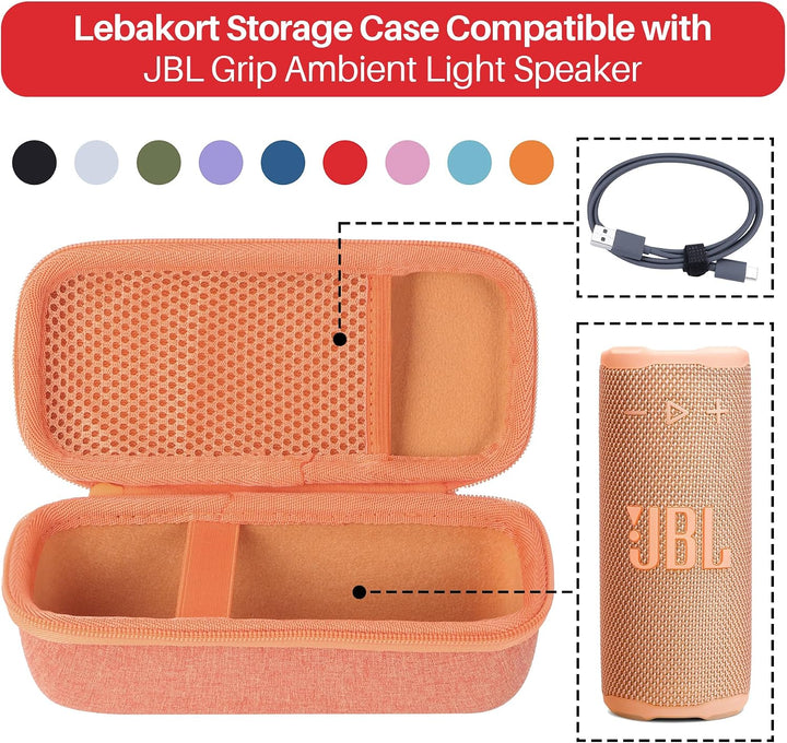 Lebakort Hart Tasche Hülle Etui Tasche für JBL Grip Kompakter Lautsprecher (Orange), Orange
