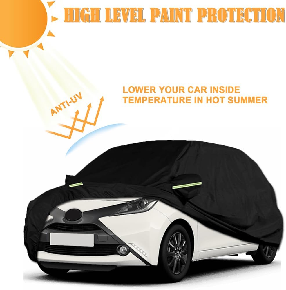 Autoabdeckung Wasserdicht Passend für Aygo C1 107 108, Atmungsaktiv Vollgarage Autoplane für Regen S