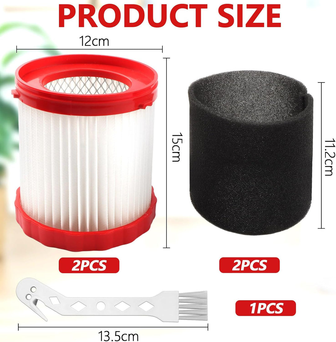 2 Stück Ersatzfilter passend für Bosch 18 V Nass-/Trockensauger für GAS18V-3/GAS18V-10L VF320H Profe