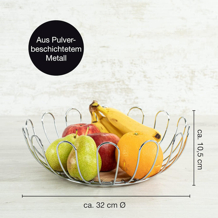 Moritz & Moritz Obstschale Silber Modern 32cm - Obstkorb Silber Metall – Korb für Geschenke, Früchte