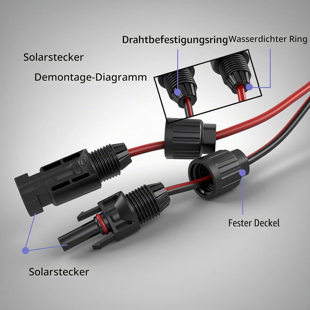 Solar auf XT60 Ladekabel 3,5m 12FT 12AWG Solarkabel 4mm2 Wasserdich Kompatibel mit Ecoflow Delta Pro
