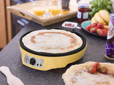 Bestron Crêpes Maker im Retro Design, für Crepes mit Ø 30 cm, inkl. Teigverteiler & Crêpes-Wender, m