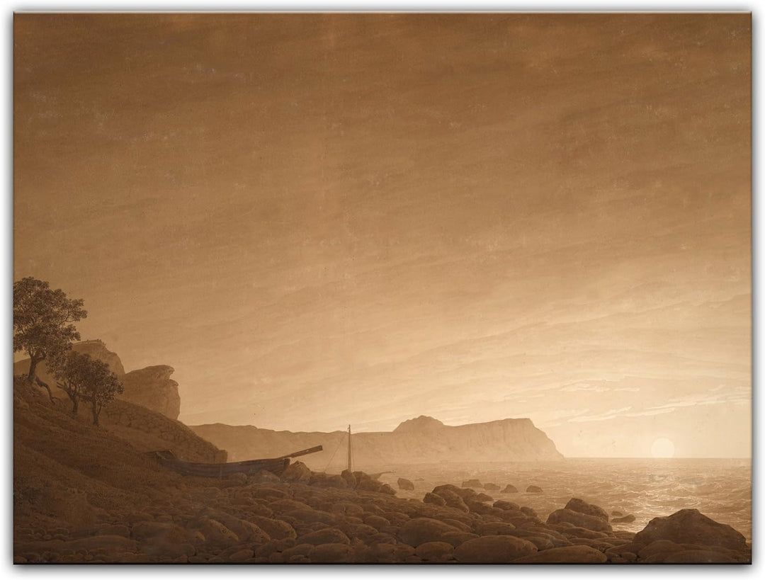 Bilderdepot24 Bild auf Leinwand | Caspar David Friedrich Blick auf Arkona mit aufgehendem Mond in 80