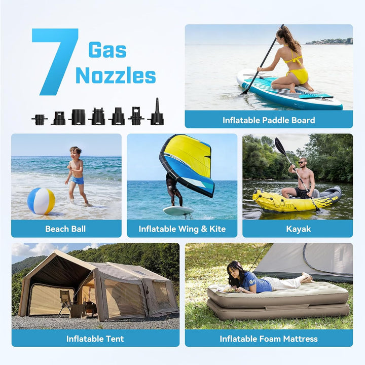 Hydrohero Elektrische SUP Pumpe, 20 PSI SUP Pumpe, 96,2Wh Akku | 4 Min. bis 12 PSI, 1,6 kg Leichtgew