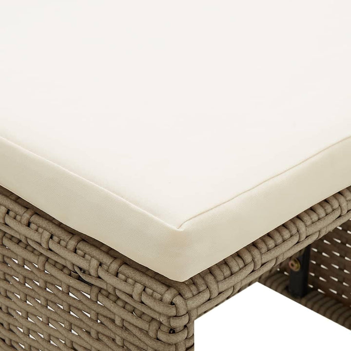 vidaXL 2X Gartenhocker mit Sitzkissen Sitzhocker Hocker Rattanhocker Gartenmöbel Fusshocker Garten B