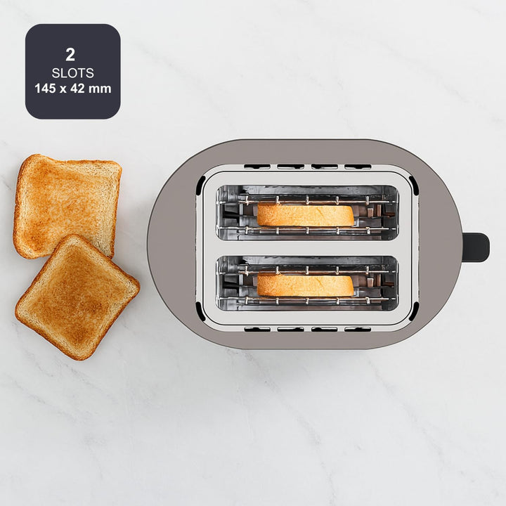 BLACK+DECKER - Toaster BXTO901E 900W | 2 Schlitze | Automatische Zentrierung | 7 Bräunungsstufen | 3