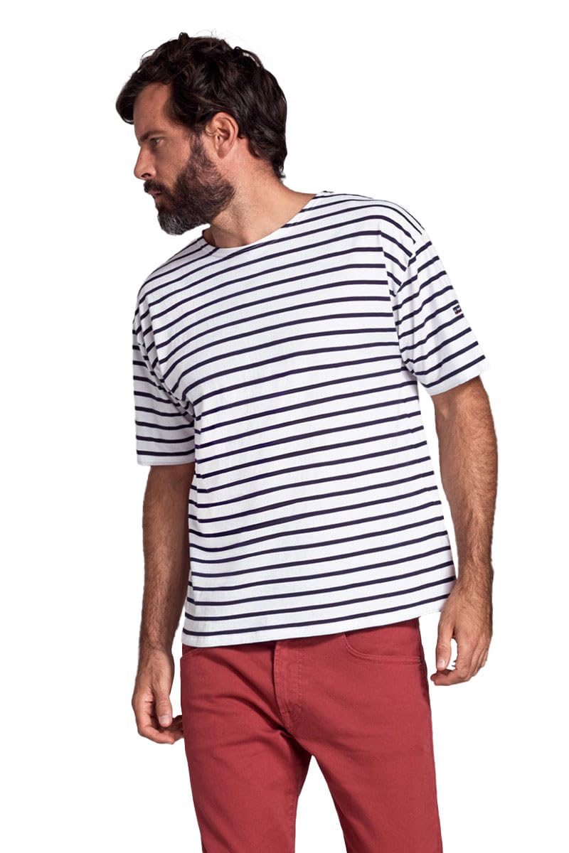 Armor Lux Herren T-Shirt, Weiss (400 Blanc/Navire)