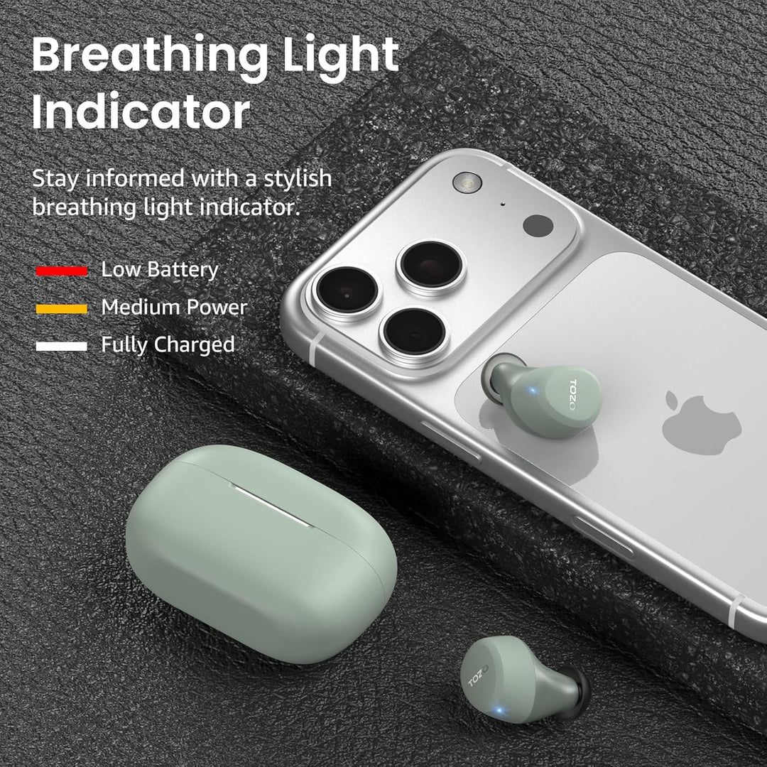TOZO A1 In-Ear Kopfhörer Kabellos Bluetooth 5.3 mit 2 Mikrofonen für KI-Anrufe, App-Steuerung, 32 St