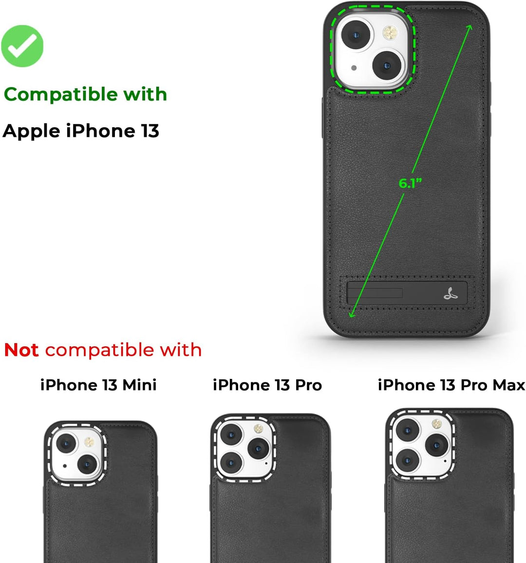 Snakehive Metro Lederhülle für Apple iPhone 13 || Echtleder Handyhülle mit Standfunktion || Echtlede