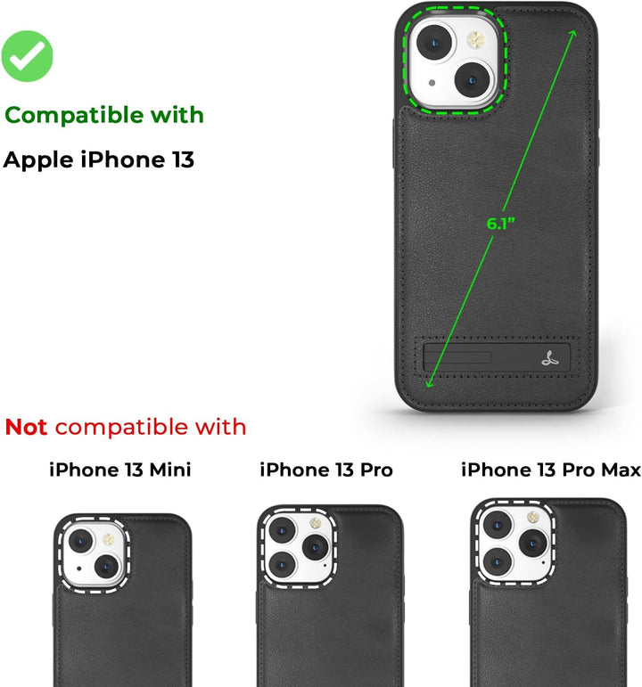 Snakehive Metro Lederhülle für Apple iPhone 13 || Echtleder Handyhülle mit Standfunktion || Echtlede