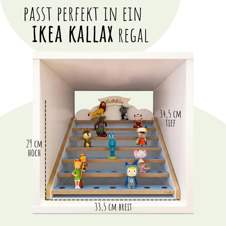 Tonie Regal für IKEA KALLAX – magnetisches Tonieregal für ca. 50 Toniefiguren Horizontblau Nur für T