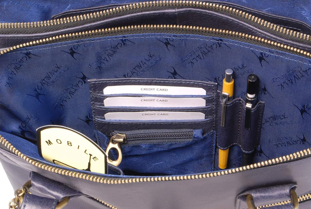 Catwalk Collection Handbags - Leder - Grosse Schultertragetasche/Umhängetasche/Shopper/Tote - Handta