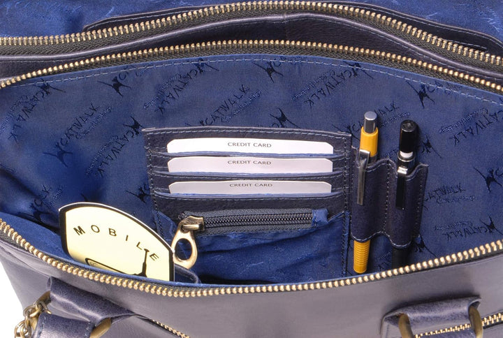 Catwalk Collection Handbags - Leder - Grosse Schultertragetasche/Umhängetasche/Shopper/Tote - Handta