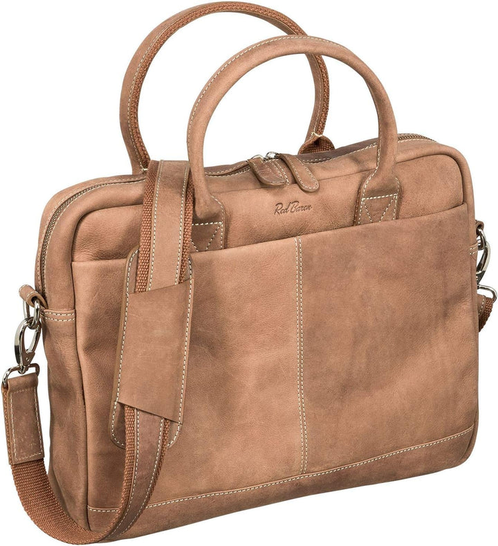 Red Baron Pescara Laptop-Tasche Umhängetasche Businesstasche Messenger-Bag im Vintage Look aus echte
