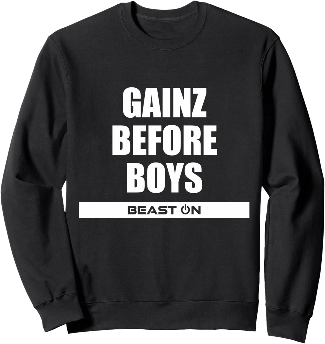 Gewinne vor der Bodybuilding-Motivation für Jungen im Fitnessstudio Sweatshirt