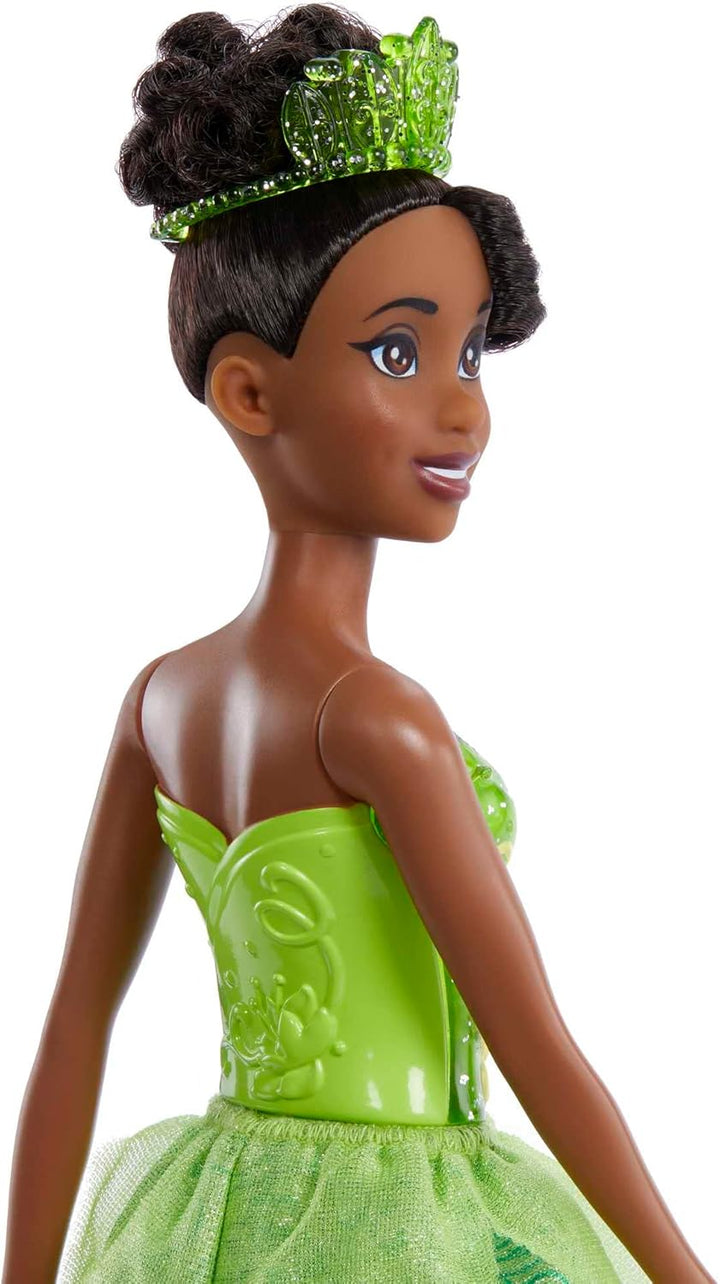 Mattel DISNEY Prinzessin Tiana - Bewegliche Puppe mit glitzerndem Outfit und Accessoires, inspiriert
