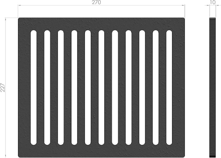 Kaminrost/Ascherost Eckig 270 x 227 x 10 mm passend für Olsberg ** Kaminöfen inkl. Modellübersicht -