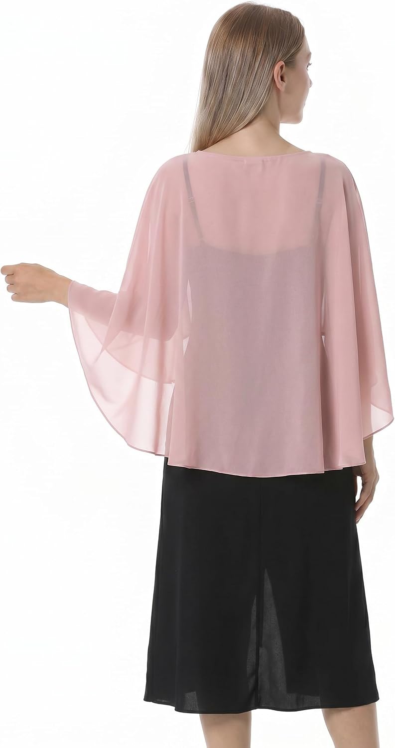 Damen Chiffon-umhang001 Pashmina-Schal Einheitsgrösse Roségold, Einheitsgrösse Roségold