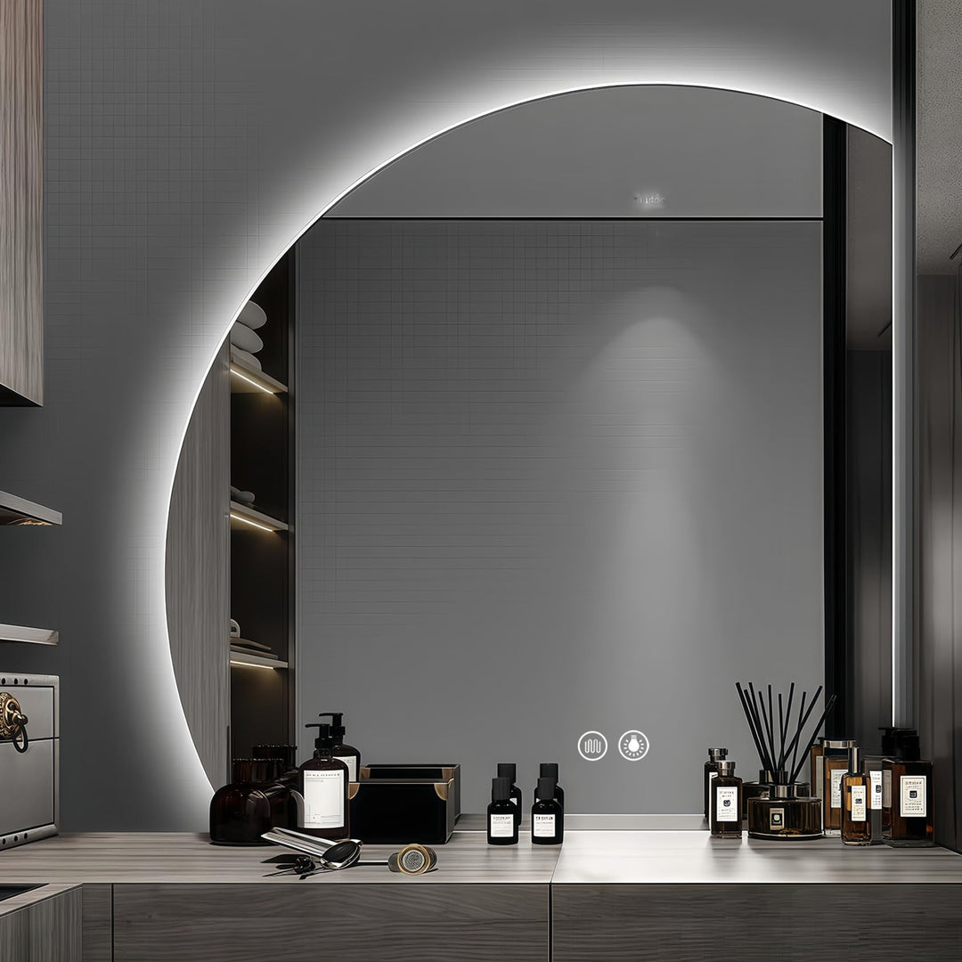 Badspiegel mit Beleuchtung LED Spiegel mit Licht mit Touch-Schalter,Dimmbar,3 Lichtfarbe Einstellbar