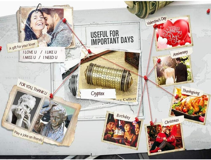Da Vinci Code Mini Cryptex Rätsel und Puzzle für Weihnachten, Valentinstag und Geburtstag Freunde un