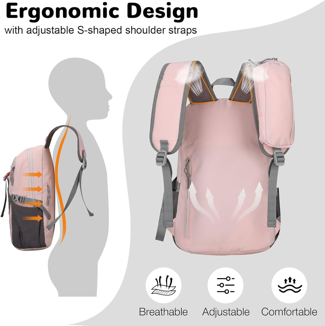 12L Wanderrucksack Klein Leichter, Kleiner Rucksack Lässig Herren Damen, Mini Daypacks für Wandern R