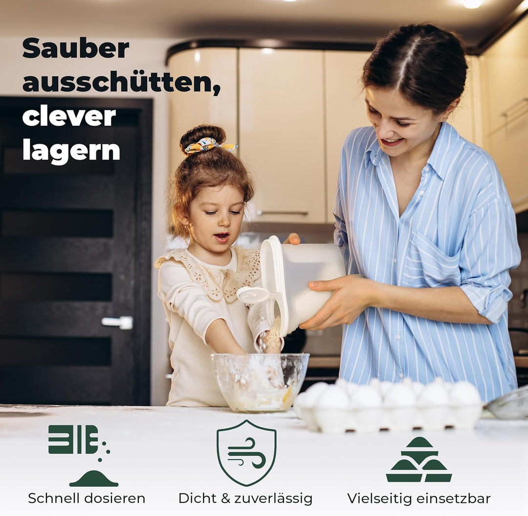 Novaliv Schüttdosen 6er SET Vorratsdose zum Streuen 1,3 Liter - Masse (LxBxH): 22 x 13 x 8,5 cm - Do