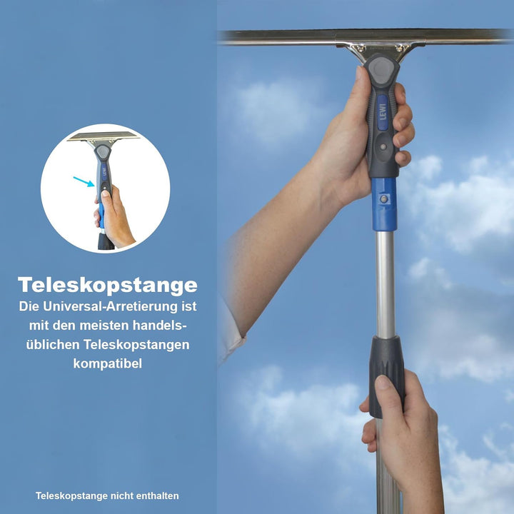 Profi-Fensterabzieher (25cm) von LEWI - Fensterwischer für kleine Fenster &amp; Ecken - streifenfreies E