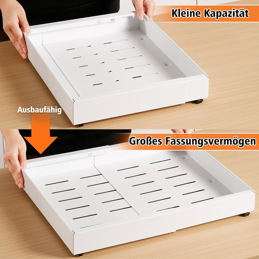 NAYAHOSE Teleskopschublade,Dehnbar Ausziehbarer Schrank Organizer, Kohlenstoffstahl Ausziehbare Schu