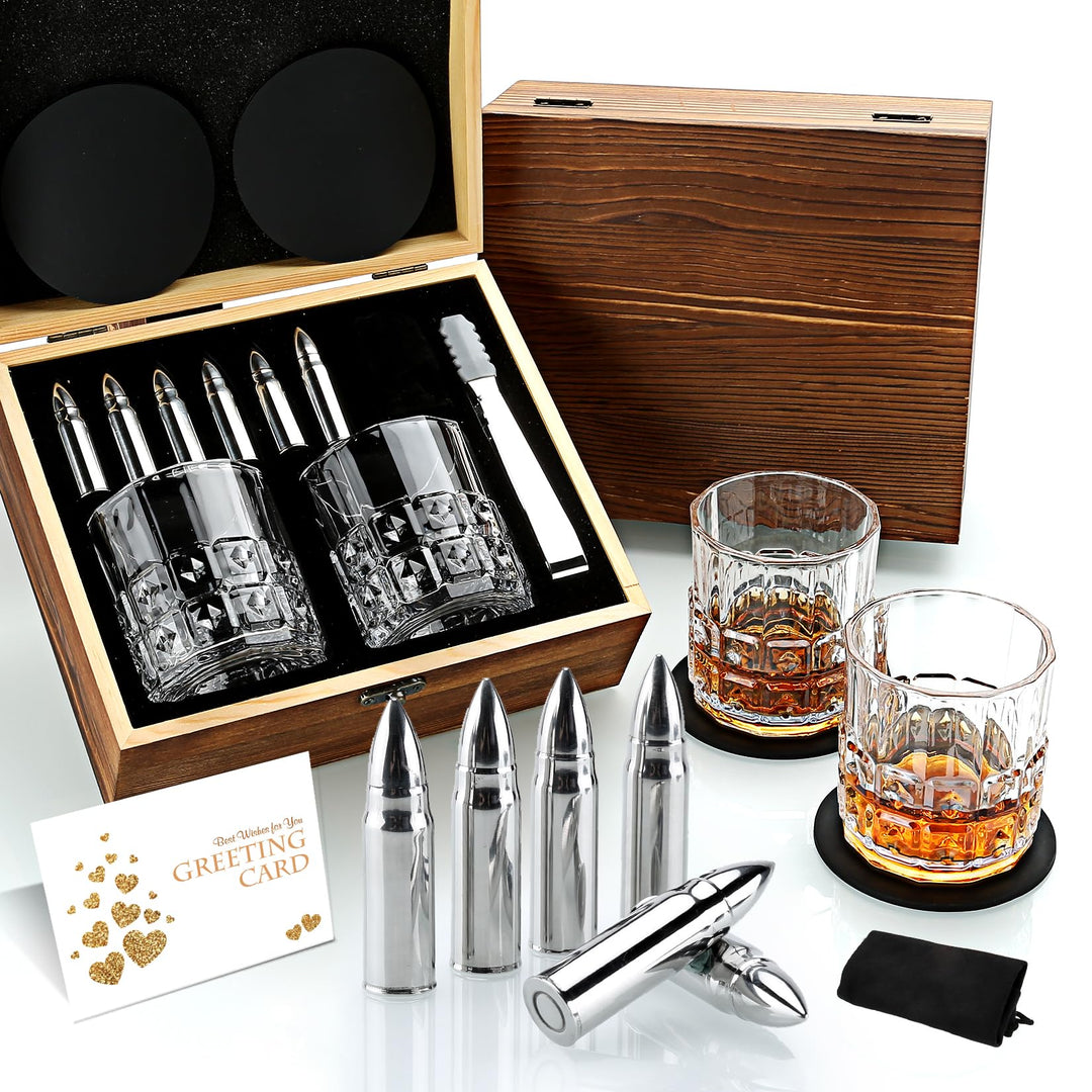 Exrezist Whisky Geschenkset-Whisky Gläser Set -Geschenke für Männer –Männergeschenke -Geburtstagsges