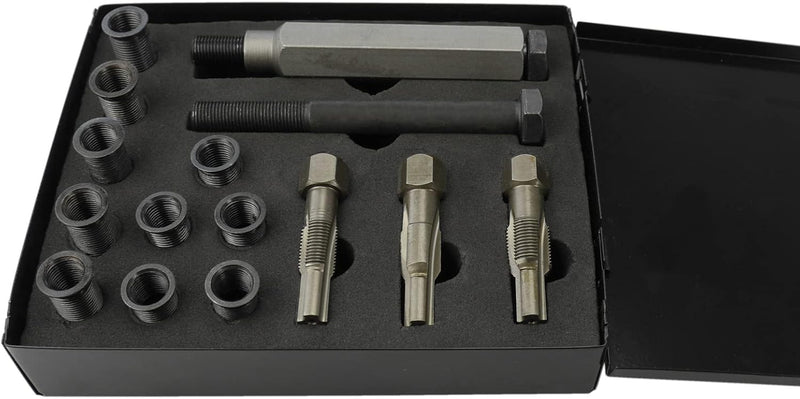 Zündkerzen-Gewinde Profi Reparatur-Set M10x1,0 Gewindeschneider Gewindebuchse für Motorsägen und and