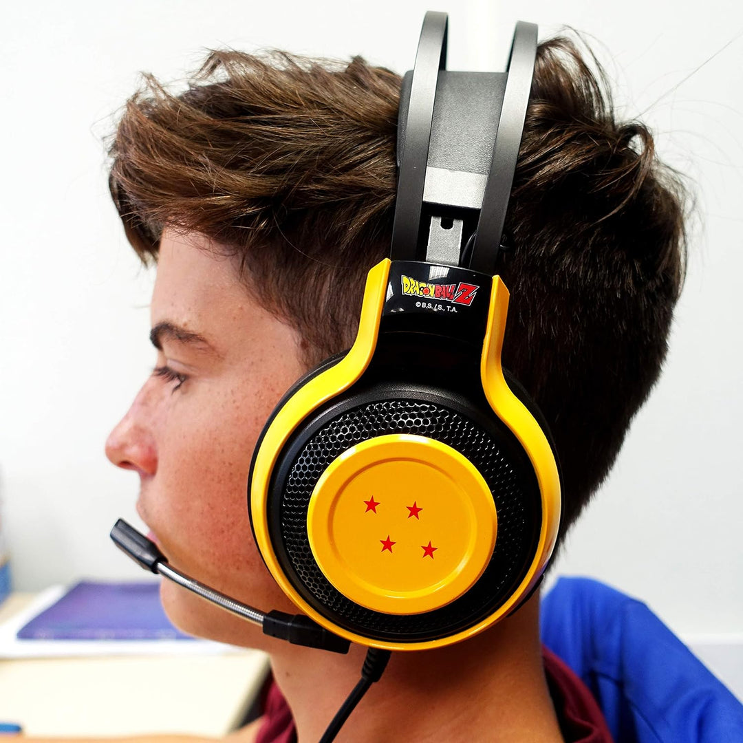 TEKNOFUN Dragon Ball Z Gaming Kopfhörer mit Mikrofon, Gelb