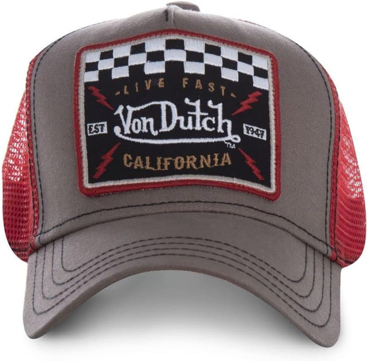 Tracker Kappe Herren Langlebig, Cap Herren, Lebe Schnell, Hypoallergen, Braun/Rot/Schwarz, Einheitsg