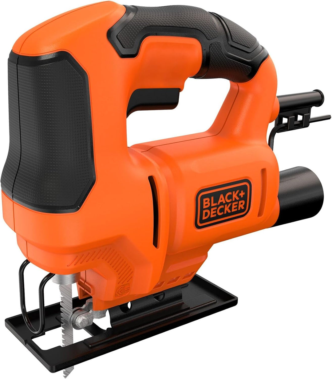 BLACK+DECKER 400W Stichsäge (kompakt und schlank, mit verstellbarem Sägeschuh, Gebläse und Feststell