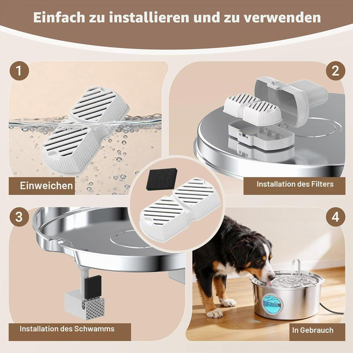 Hundbrunnen-Filter, 12 Kohlefilter + 12 Schwämme 12 Filter + 12 Schwamm, 12 Filter + 12 Schwamm