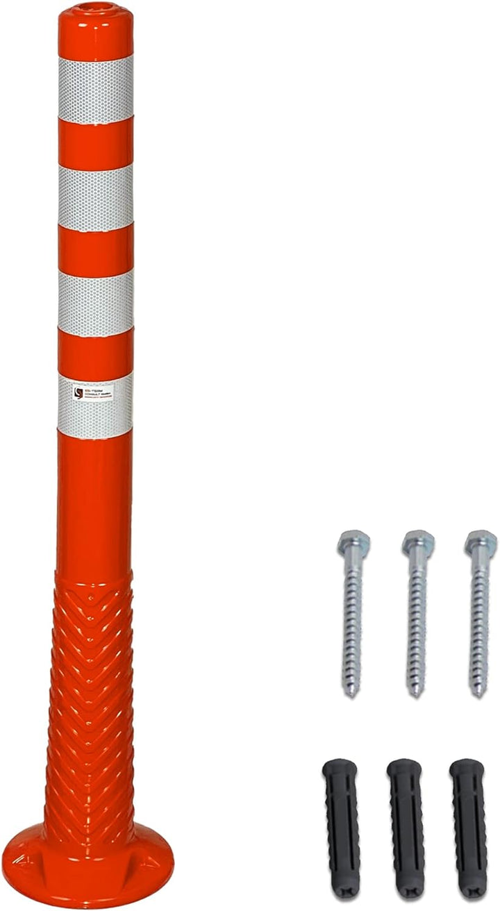 UvV®-Reflex Absperrpfosten, Poller 100 cm hoch, flexibel orange, reflektierend, selbstaufrichtend in