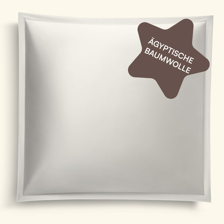 Amqua Mako Satin Kissenbezug (1x) aus ägyptischer Baumwolle 80x80 cm, Sand/beige (1x) 80x80cm Beige,