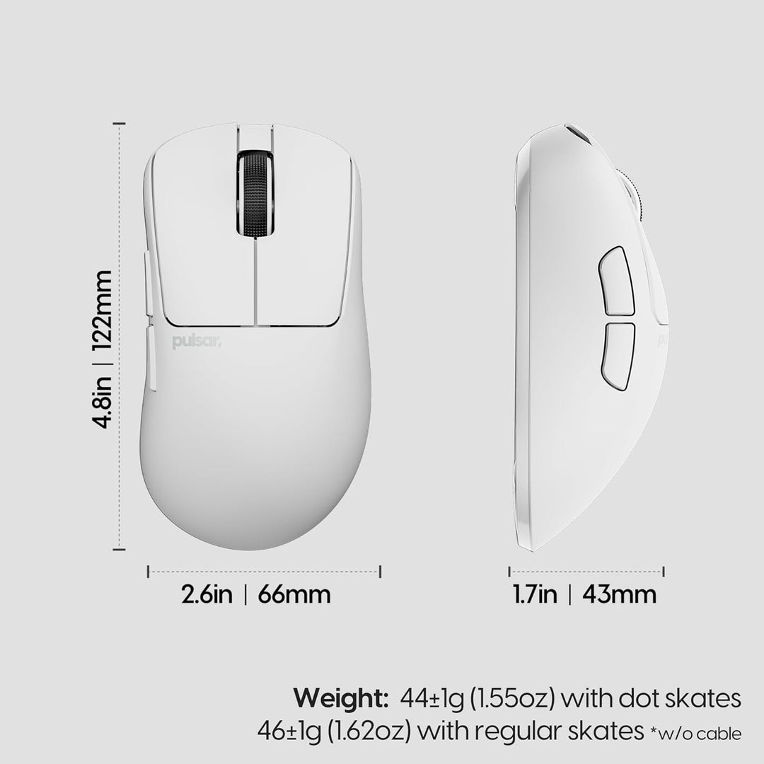 Pulsar Gaming Gears Xlite Crazylight Kabellose Gaming-Maus, Ultraleicht, 44 g, optischer Schalter, 3