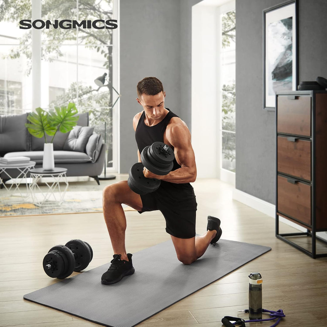 SONGMICS Hanteln, Kurzhanteln, 2er Set, 20 kg, 30 kg oder 40 kg, Kunststoff, Hantelstangen, Gewichte
