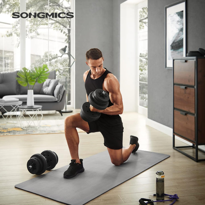 SONGMICS Hanteln, Kurzhanteln, 2er Set, 20 kg, 30 kg oder 40 kg, Kunststoff, Hantelstangen, Gewichte